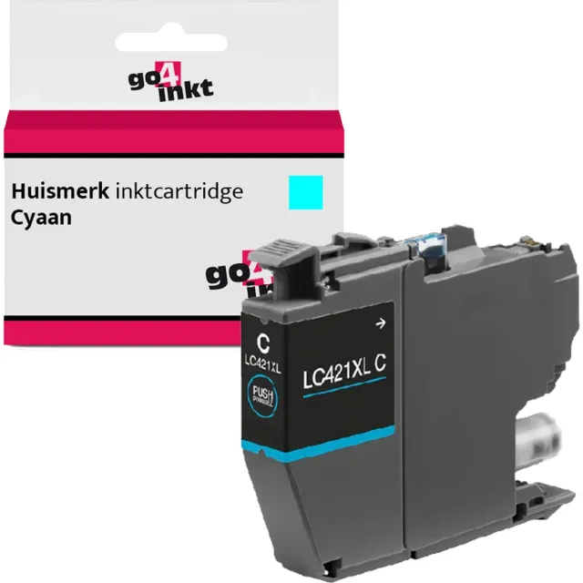 Go4inkt compatible met Brother LC-421XL cyaan inktcartridge DCP-J 1050DW 1140DW 1800DW MFC-J 1010DW