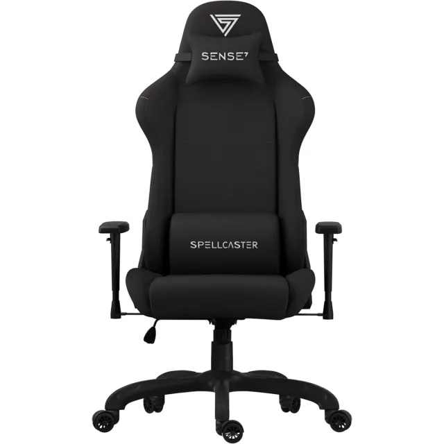 SENSE7 Spellcaster FUKU Ergonomische Gaming Stoel - Bureaustoel Stof - Kantelbaar met 2 Kussens - Tot 120kg - Zwart