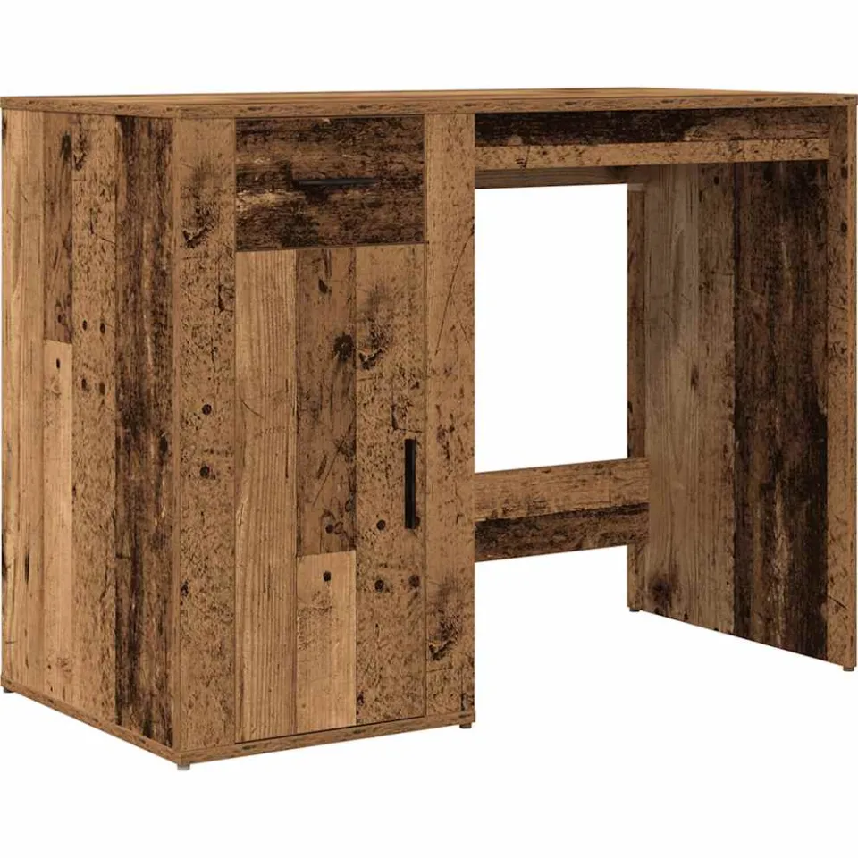 vidaXL Bureau 100x49x75 cm bewerkt hout oud houtkleurig bruin, foto 3