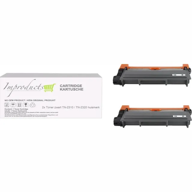 Improducts Toner - Alternatief Brother TN2320 / TN-2310 zwart XL 2x zwart Zwart - 2x