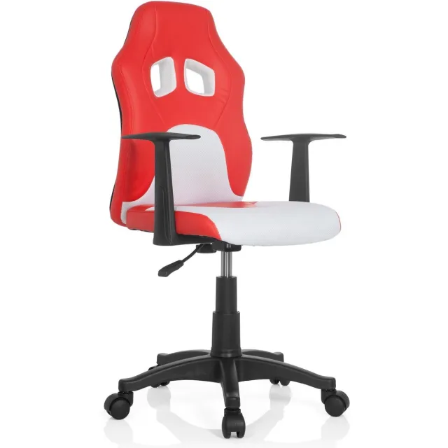 hjh office Kiddy Teen Racer - Bureaustoel - Kinder - Roze / wit Rood / Wit