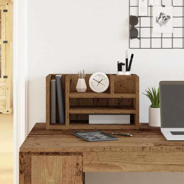 vidaXL Bureau Organizer Oud hout 44,5 x 24 x 25 cm Bewerkt hout Bruin