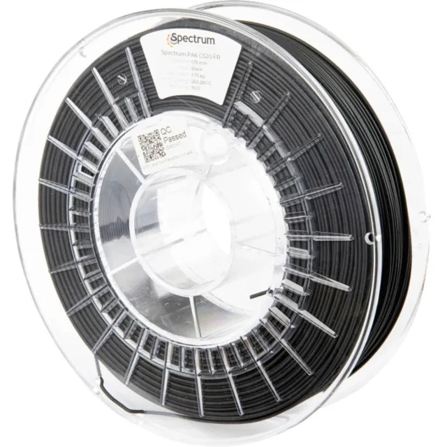 Spectrum Filaments 80541 PA6 CS20 FR V0 Filament PA6 Hittebestendig 1.75 mm 750 g Zwart 1 stuk(s)