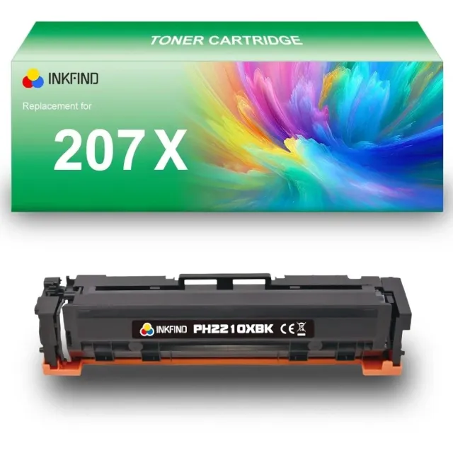 INKFIND 207X (W2210X) Zwart tonercartridge compatibel met HP 207X (W2210X) Zwart toner cartridge - 1-pack Zwart