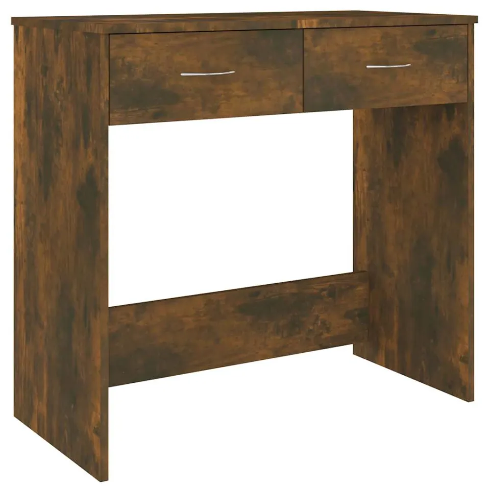 vidaXL Bureau 80x40x75 cm bewerkt hout gerookt eikenkleurig, foto 3