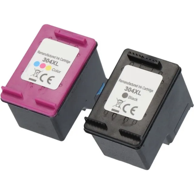 InktDL Huismerk geschikt voor HP 304XL Inktcartridges - Geschikt voor DeskJet 2620 - 2630 - 3720 - 3762 - Envy 5010 - 5020 - 5030 1X Zwart + 1X Kleur