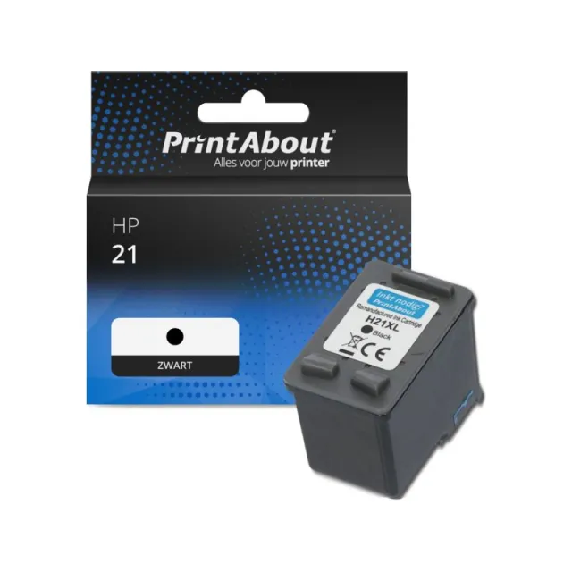 PrintAbout huismerk Inktcartridge 21 (C9351AE) Zwart Geschikt voor HP