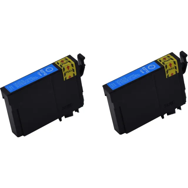 KATRIZ huismerk inkt voor|Epson T27XL C|13ml | ( 2stuks) - Met chip Cyaan