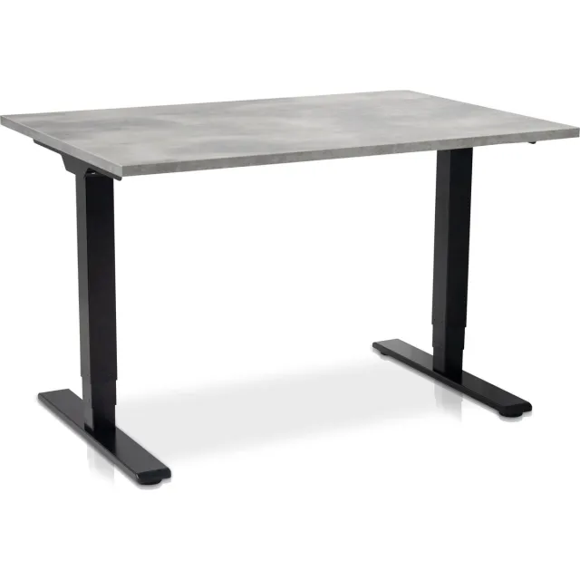 Multi Ratio Zit-sta bureau elektrisch verstelbaar - MRC COMFORT NEN-EN 527 | 120 x 80 cm | frame zwart - blad betonlook | 130 cm hoog | 100KG draagvermogen Zwart frame