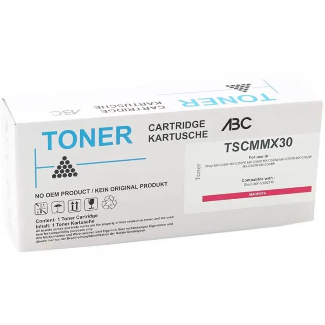 ABC huismerk Toner magenta geschikt voor Sharp MX-C250F MX-C250FE MX-C300P MX-C300W MX-C301W MX-C302W MX-C303W