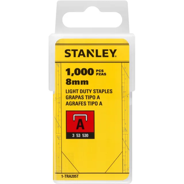 Stanley nietjes type A, 8 mm, doos van 1.000 nietjes