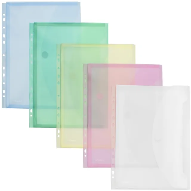 Foldersys geperforeerde showtas A4, geassorteerde kleuren, pak van 10 stuks