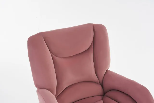 CHICFURN Bureaustoel - Hoogteverstelbaar - Met wielen - Fluweel - Roze