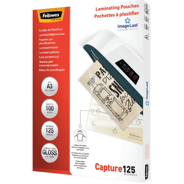 Fellowes Lamineerhoes Fellowes A3 2x125micron glans 100 stuks