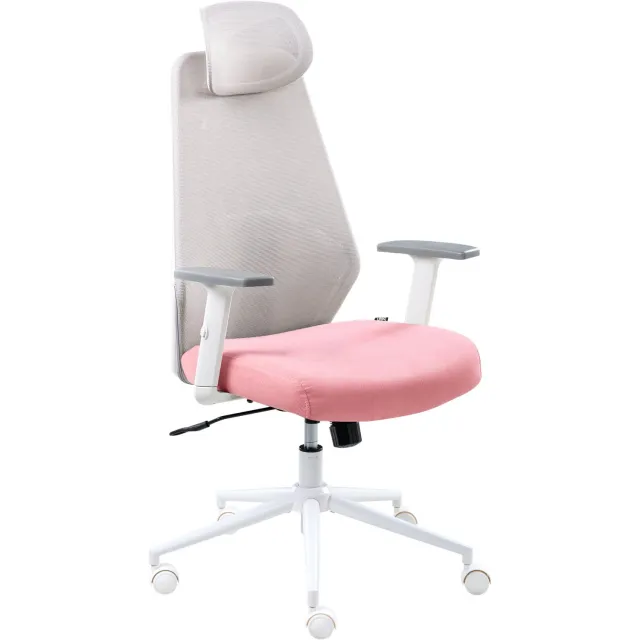 Beliani ORYN - Bureaustoel - Grijs/Roze - Mesh