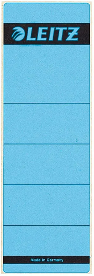 Leitz rugetiketten, zelfklevend, ft 6,1 x 19,1 cm, pak van 10 stuks, blauw