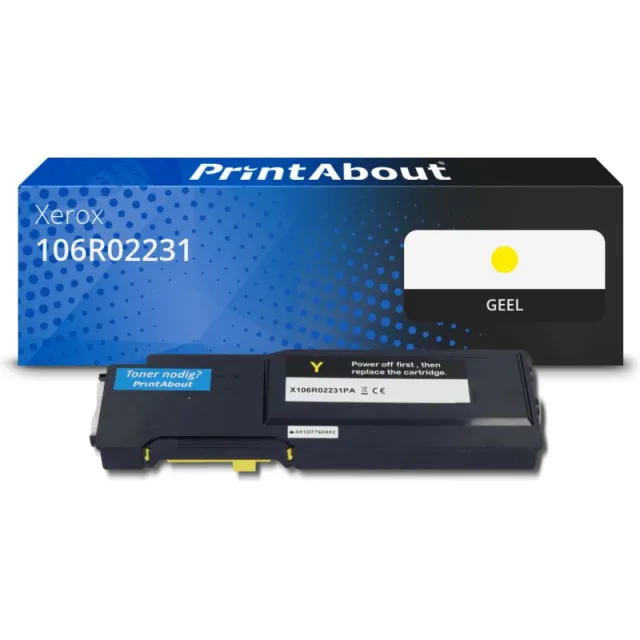 PrintAbout huismerk Toner 106R02231 Geel Geschikt voor Xerox