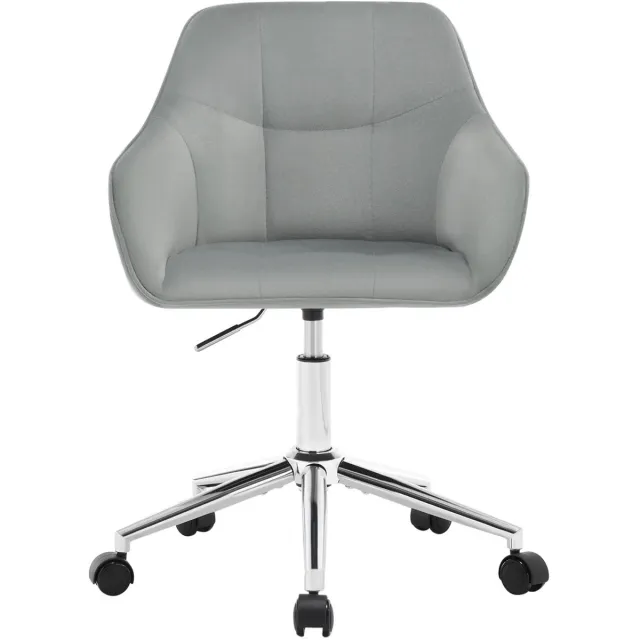Klarven Bureaustoel Fluweel Lichtgrijs - Bureaustoelen Voor Volwassenen - Bureaustoel Ergonomisch - Office Chair - Verstelbare zithoogte, 360 graden draaibaar, Draagvermogen 150 kg - B40,5xd40cm