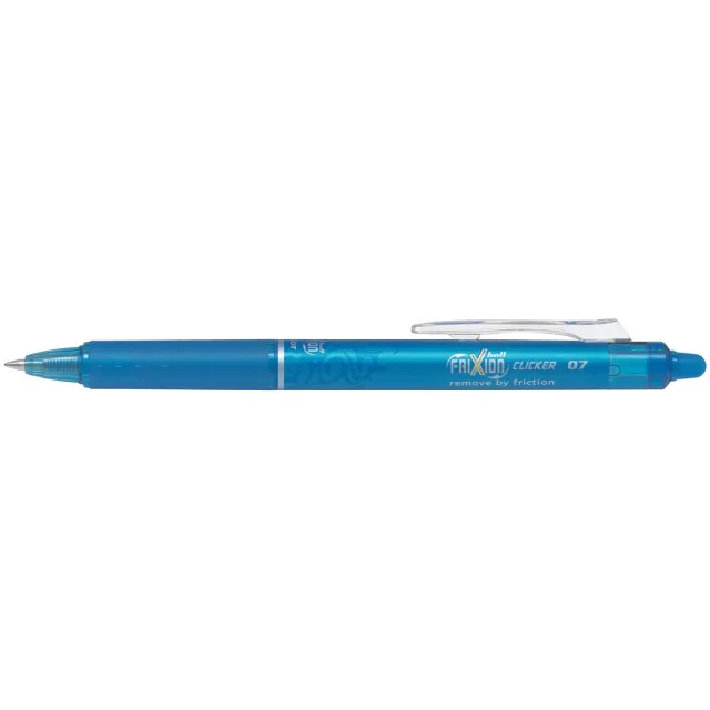 Pilot FriXion Ball Clicker roller, intrekbaar, medium punt, 0,7 mm, turkoois geel