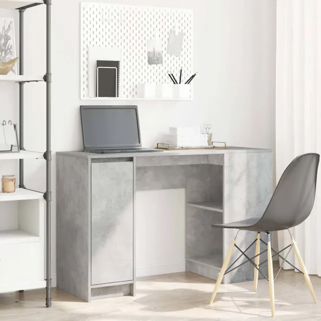vidaXL Bureau 120x42x76 cm spaanplaat betongrijs grijs, foto 2