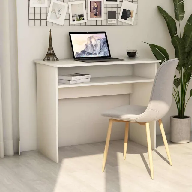 vidaXL Bureau 90x50x74 cm bewerkt hout wit, foto 2