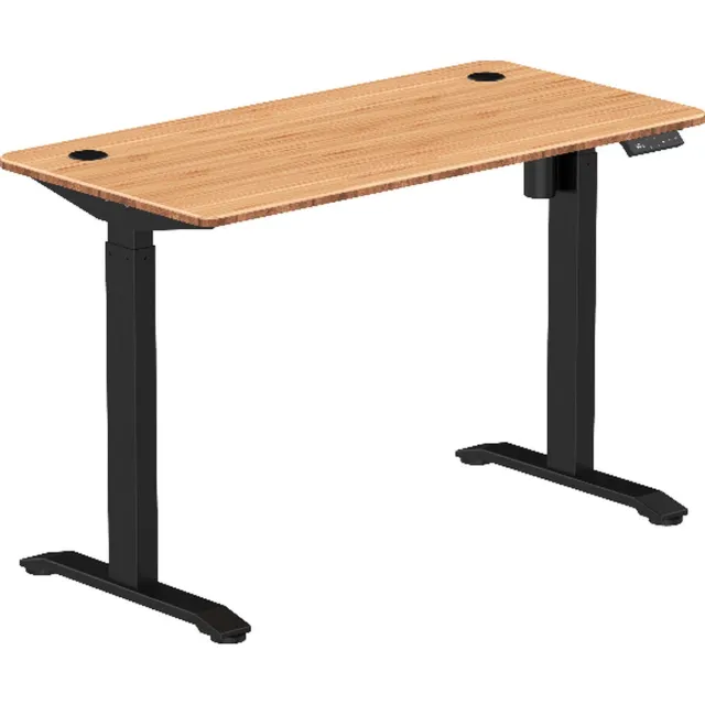 Betaalbarewerkplek Zit Sta Bureau Elektrisch verstelbaar | 120x60 | zwart - bamboe | met geheugenfunctie | 72-117 Zwart (9005)