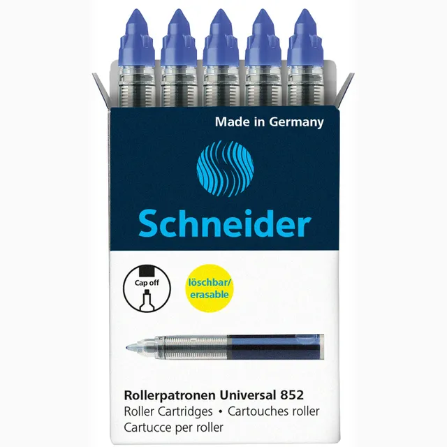 Schneider Rollerpenvulling Schneider 852 medium blauw 5 stuks