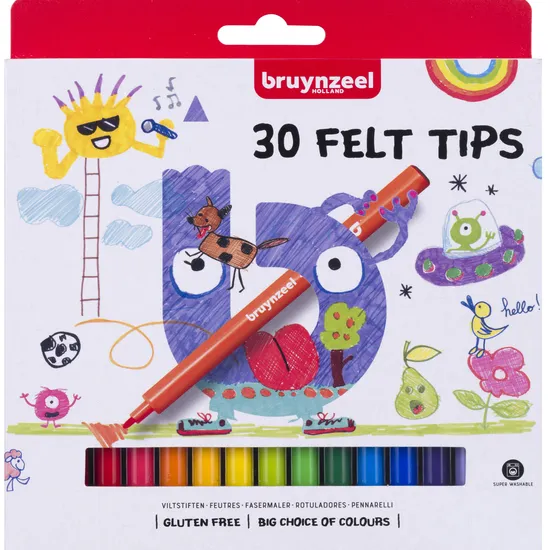 Bruynzeel Viltstift Bruynzeel Kids assorti 30 stuks