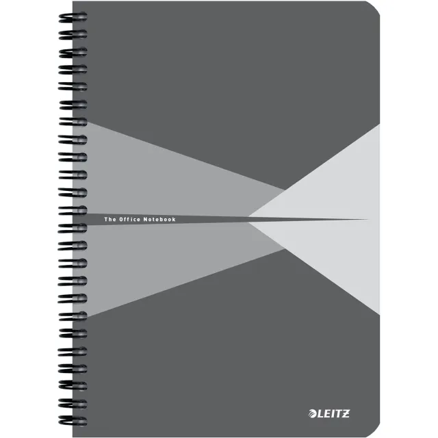 Leitz Office notitieboek, ft A5, kaft in PP, gelijnd, grijs
