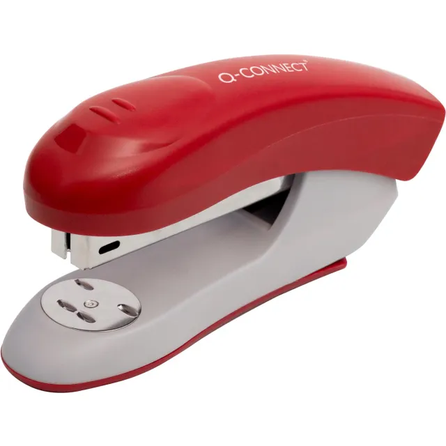 Q-CONNECT nietmachine, kunststof, half strip, 20 blad, rood