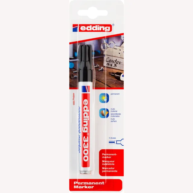 Edding Viltstift edding 3300 schuin 1-5mm zwart blister à 1 stuk