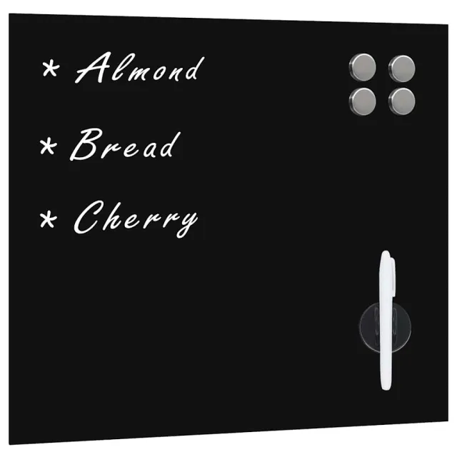 vidaXL Magneetbord wandmontage 50x50 cm glas Zwart