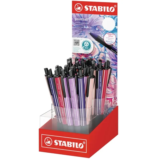 Stabilo Balpen STABILO pointball Wildflower medium assorti
