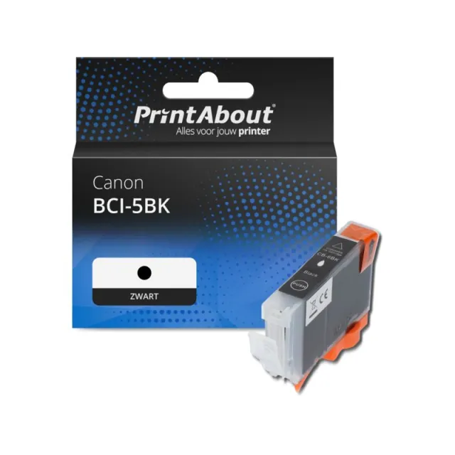 PrintAbout huismerk Inktcartridge BCI-5BK Zwart Geschikt voor Canon