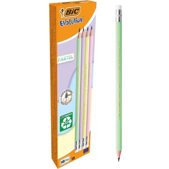 Bic Potlood Bic HB met gom pastel assorti