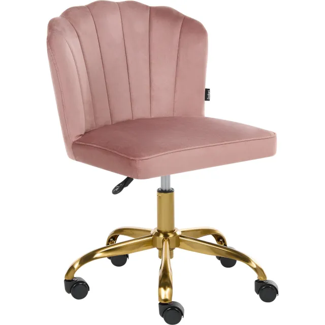Beliani VALTICELLO - Bureaustoel - Roze - Fluweel