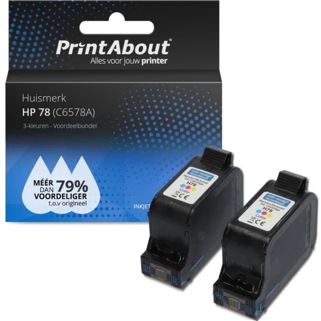 PrintAbout Inktcartridge / Alternatief voor de HP C6578A (nr 78) / 3 Kleuren 3-kleuren