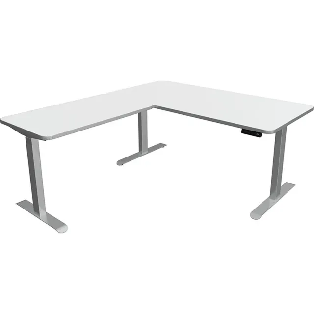 Kerkmann Zit sta wit hoekbureau Move-3 premium 160x180cm wit met rand zilver