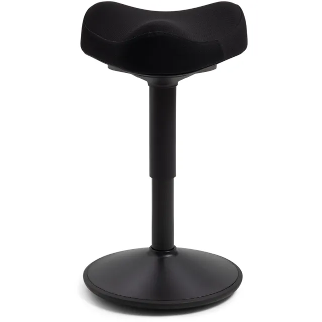 Wobblez Soothe Wiebelkruk met Zadel - in hoogte verstelbare zadelkruk van 45-65 cm - Zwarte zitting Zwart frame Zwarte zitting - Zwart frame