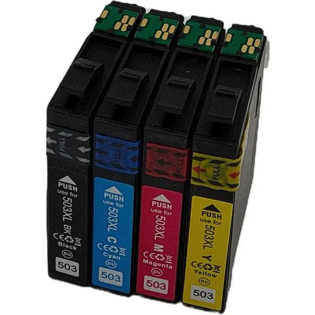 KATRIZ Huismerk Inktcartridges voor Epson 503XL / T503XL – Zwart + Cyaan + Magenta + Geel (4 stuks) – Geschikt voor Epson WF-2960DWF / XP-5200 / XP-5205 – Hoge Capaciteit – Compatible Alternatief