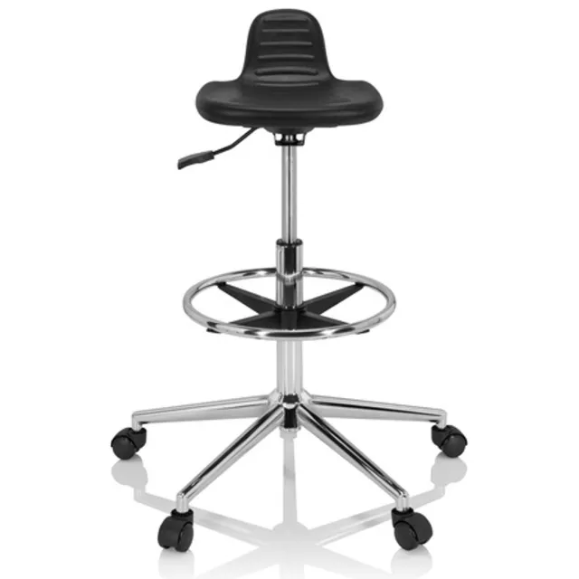 hjh office Werkstoel / Werkkruk TOP WORK 03 I PU schuim zwart hjh OFFICE