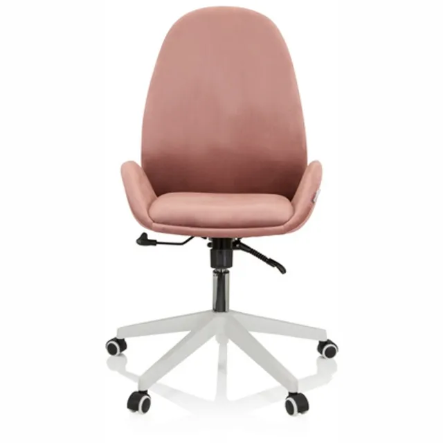 Bureaustoel / draaistoel AVEA fluweel roze hjh OFFICE