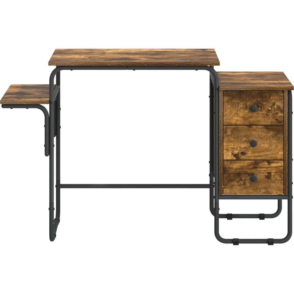 vidaXL Bureau met opbergruimte Gerookt eiken 120 x 50 x 75 cm, foto 4