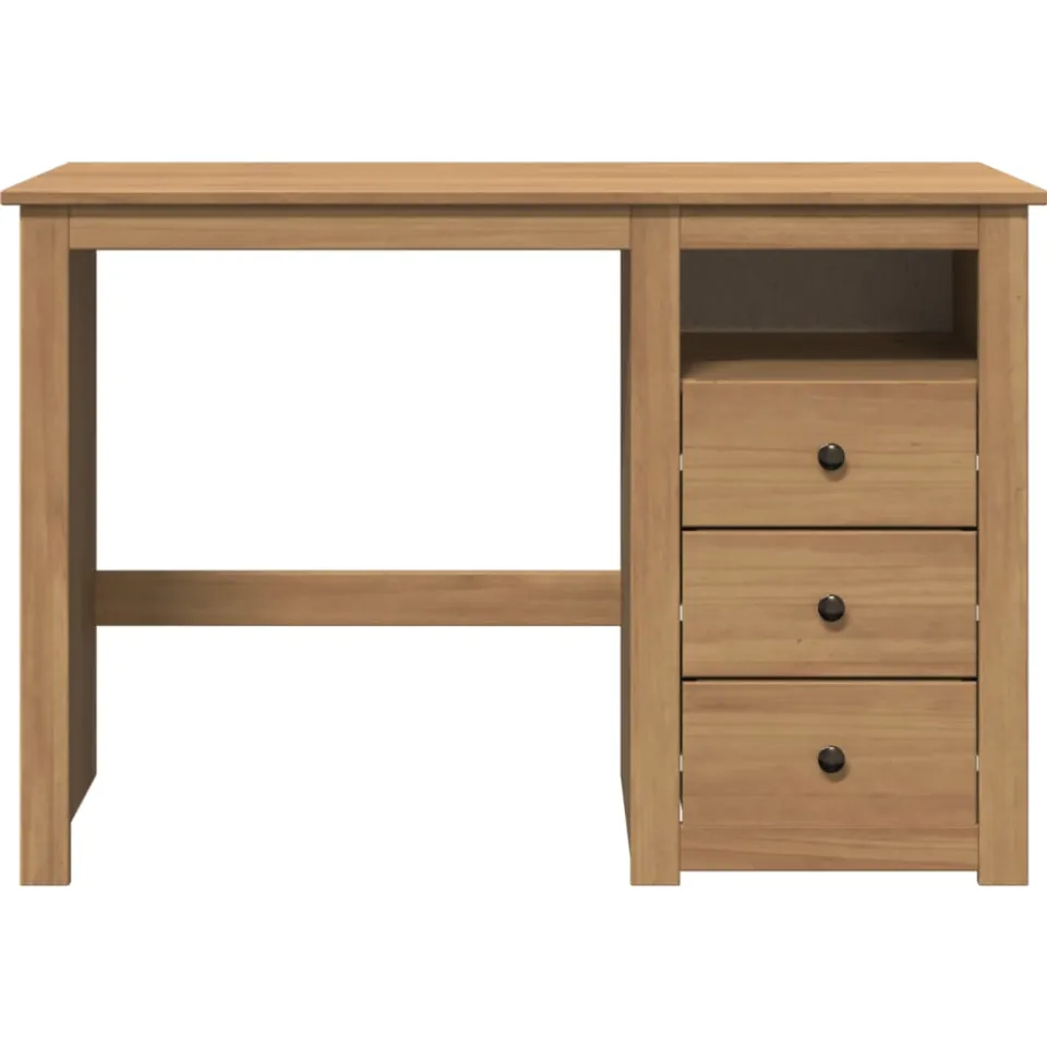 vidaXL Bureau Panama 112x45x75 cm massief grenenhout bruin, foto 4