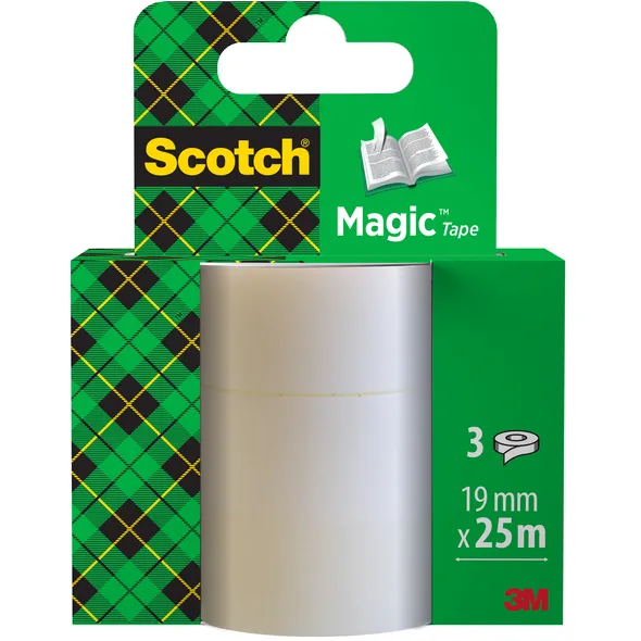 Scotch Plakband Scotch Magic 819 19mmx25m onzichtbaar 3 rollen