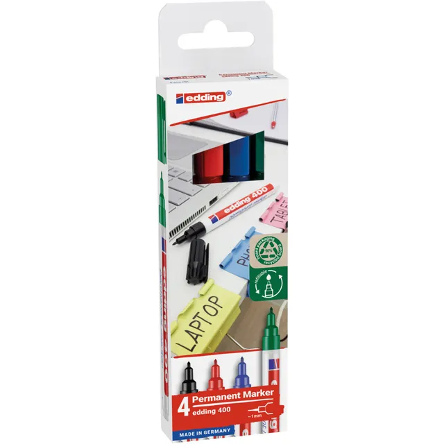 Edding Viltstift edding 400 creatief rond 1mm assorti blauw