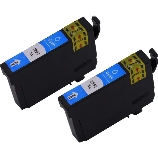 KATRIZ huismerk inkt voor|Epson T2992XLC|11ml | ( 2stuks) - Met chip Cyaan