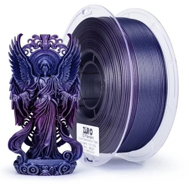 Ziro 3D ZIRO Gradient Diamond PLA Filament 1.75mm – 1KG – Lilac Sparkle – Diamant Glinsterende Tweekleurige Satijnoverloop – 3D Printer Filament