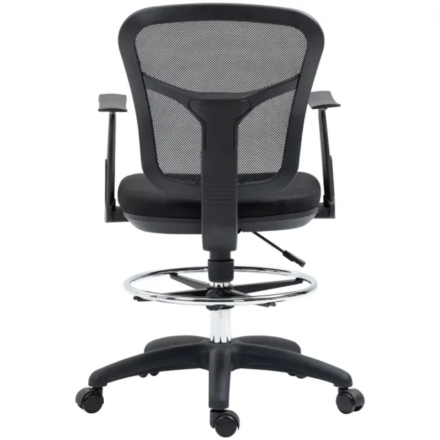 ZYLARO Tekenstoel met Voetensteun - Ergonomische Bureaustoel - Computerstoel - Office Chair - Volwassenen Stoel - In Hoogte Verstelbaar - 360° Draaibaar - Kantoorstoel - Gamestoel - Zwart
