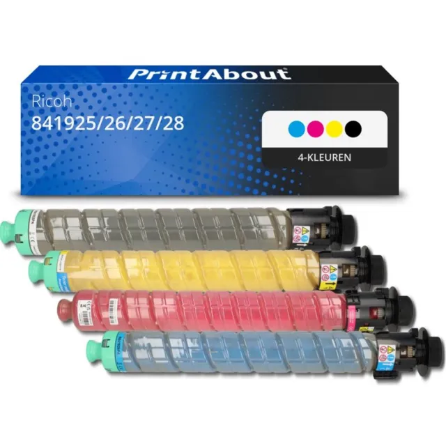 PrintAbout huismerk Toner 841925/26/27/28 (MP C2503) 4-kleuren Multipack Hoge capaciteit geschikt voor Ricoh